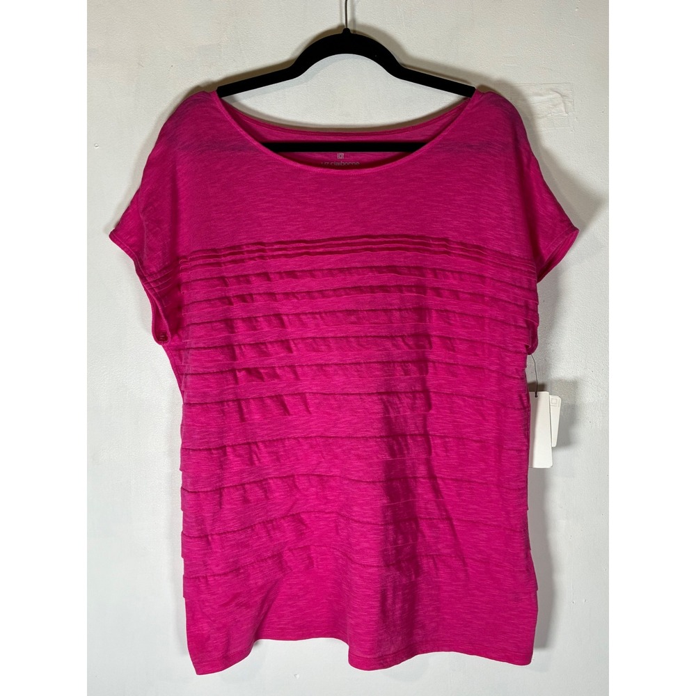 Liz‎ Claiborne NWT XL Pink Textured Pintuck Top Soft Modal Blend Lightweight